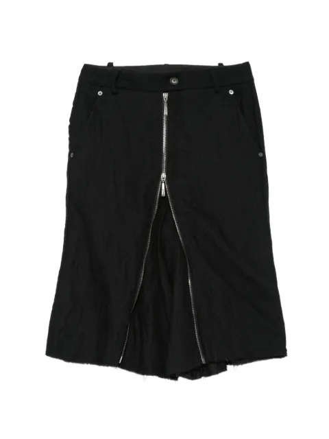 Masnada zip-detail raw-cut shorts