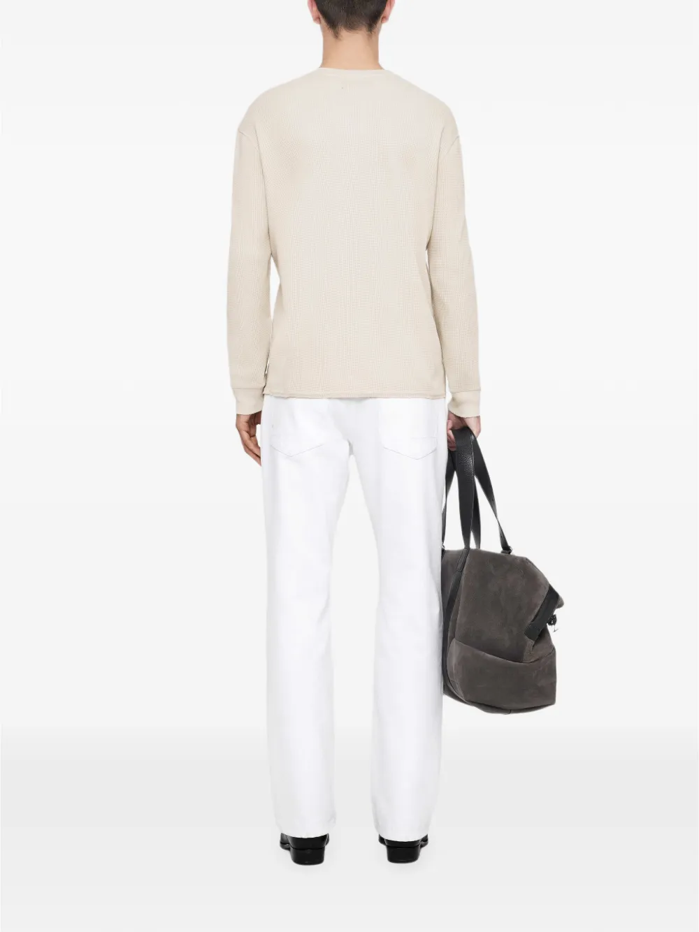 AllSaints Raine wafelgebreid henley-T-shirt Beige