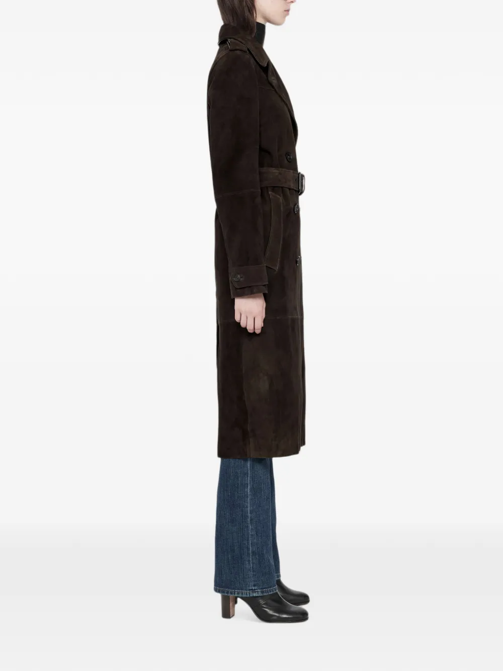 AllSaints Oaker suède jas Bruin