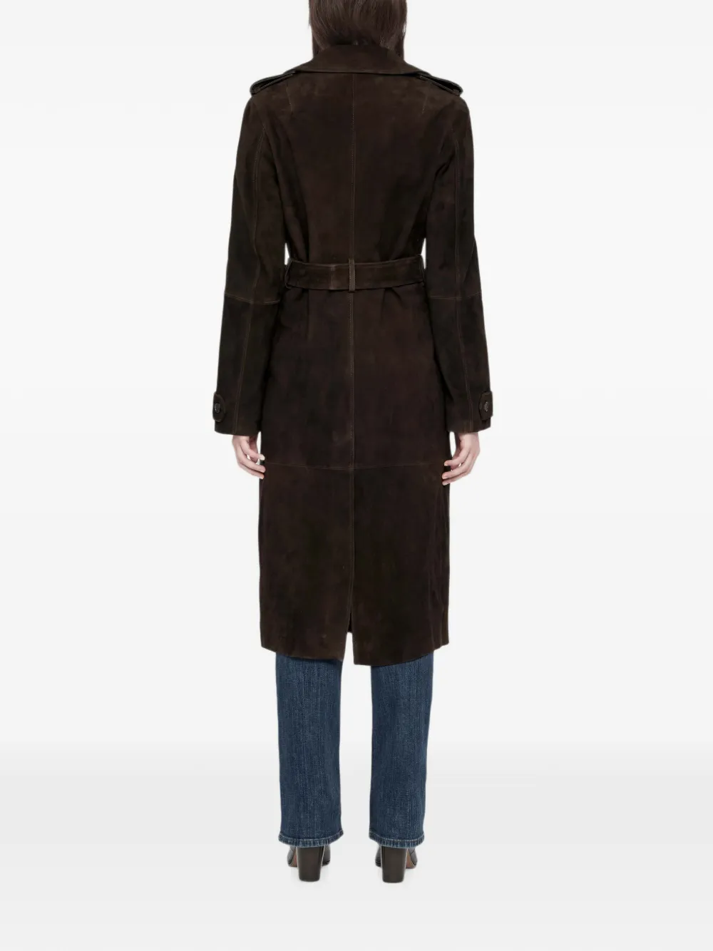 AllSaints Oaker suède jas Bruin