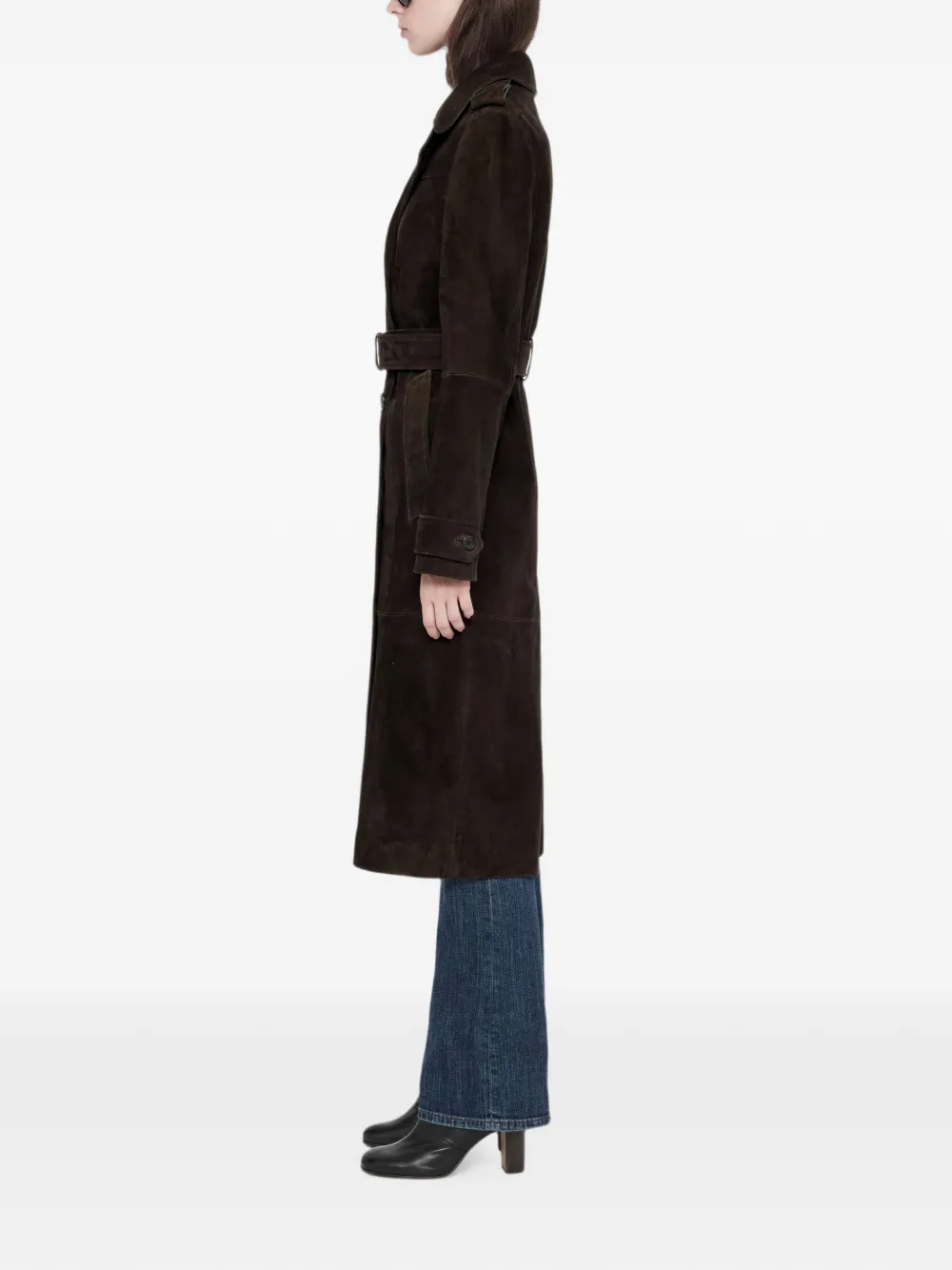 AllSaints Oaker suède jas Bruin
