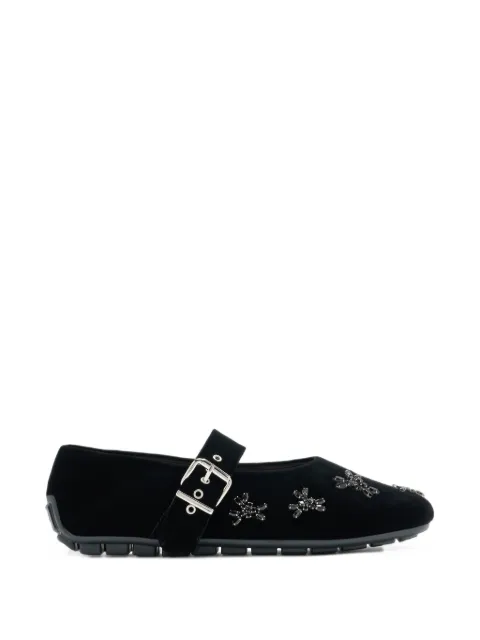 Simone Rocha embellished velvet ballet flats