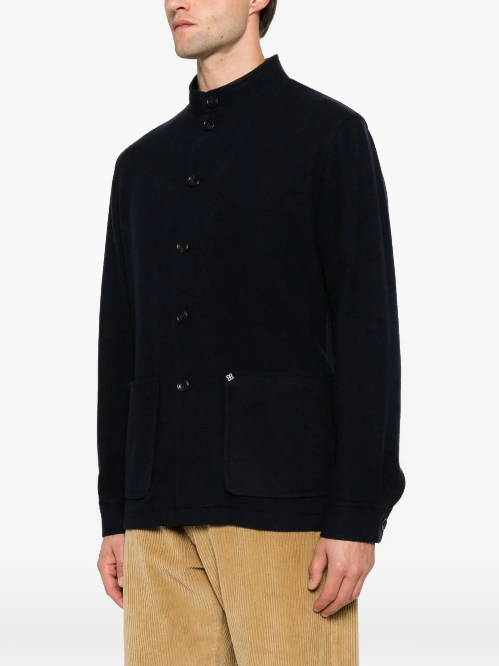 Tagliatore button-up mandarin-collar jacket Blauw