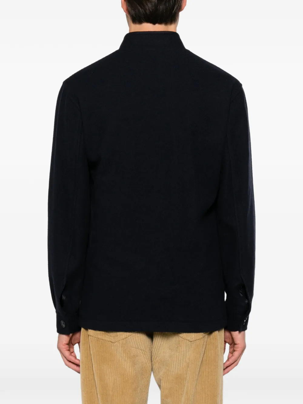 Tagliatore button-up mandarin-collar jacket Blauw
