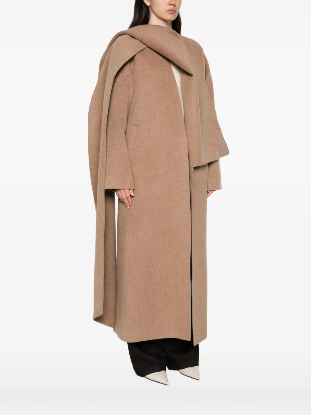RUOHAN Jas met gedrapeerd vlak Beige