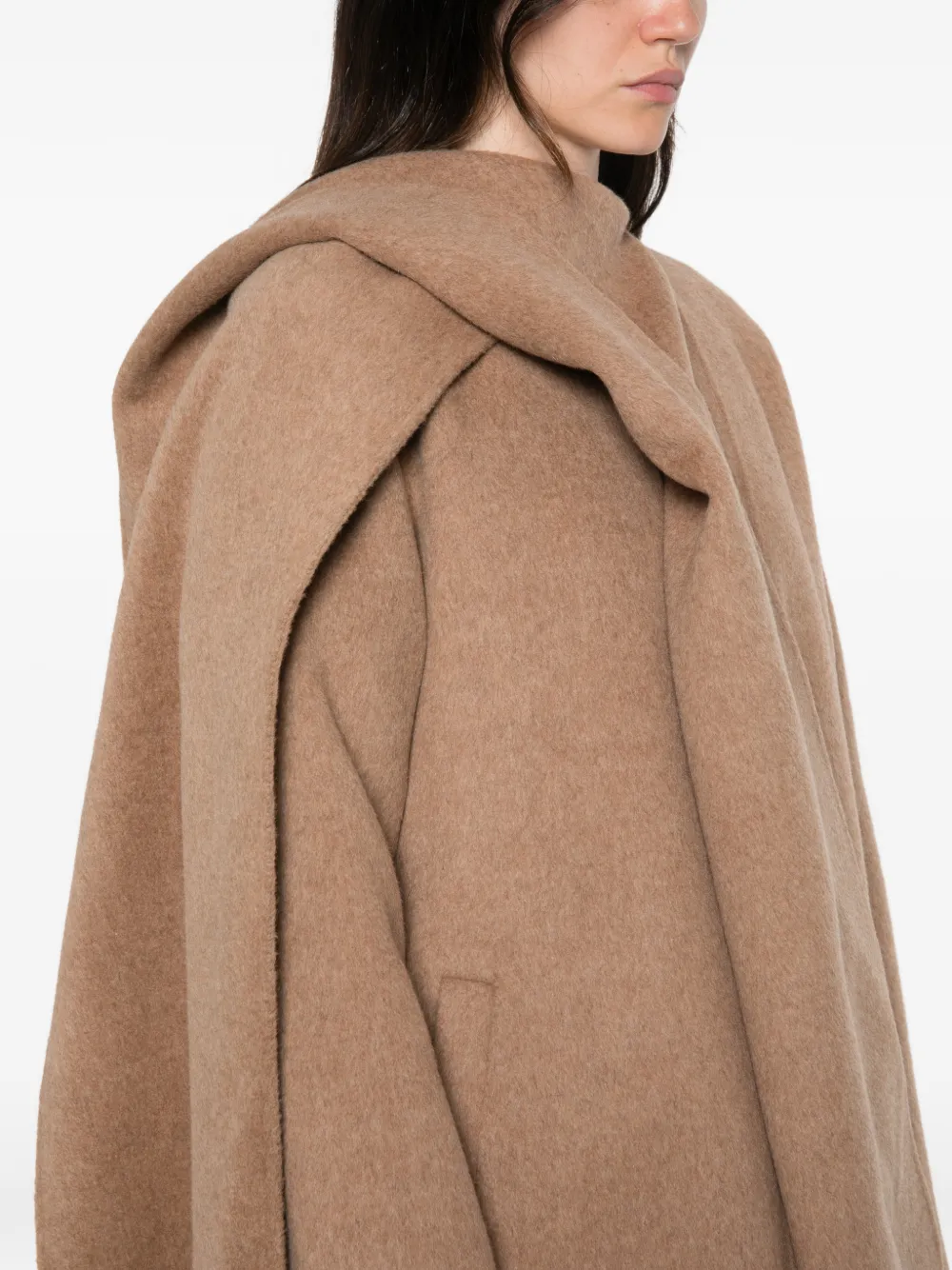RUOHAN Jas met gedrapeerd vlak Beige
