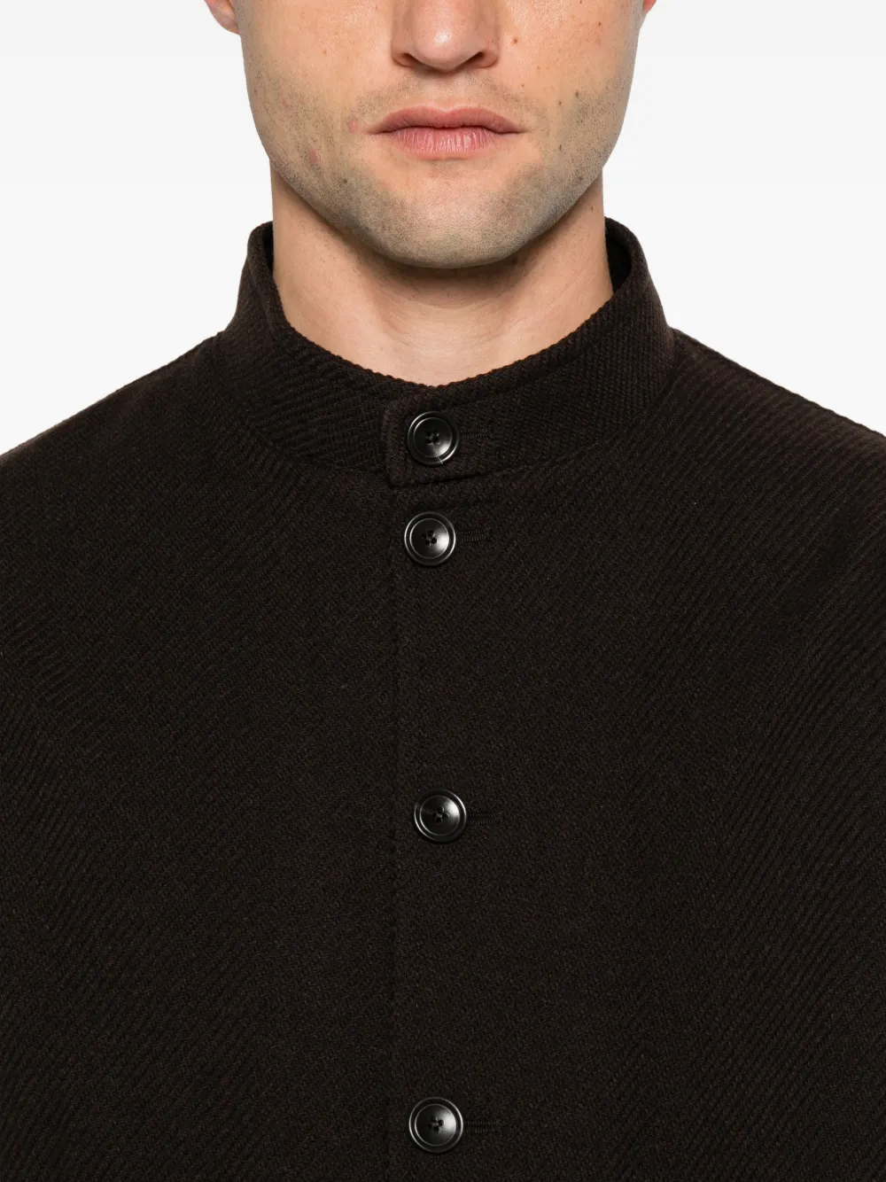 Tagliatore button-up mandarin-collar jacket Bruin