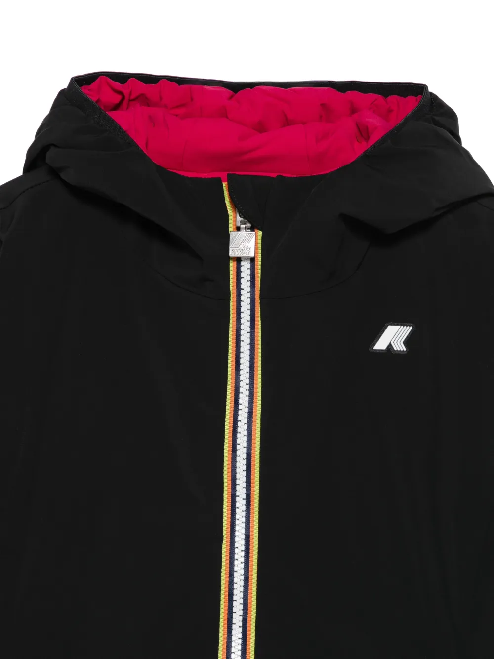 K Way Kids P. Lily logo-patch hooded jacket Zwart