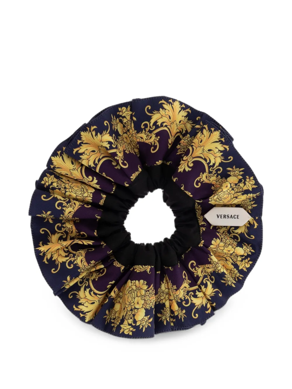 Versace Katoenen popeline scrunchie met print Paars