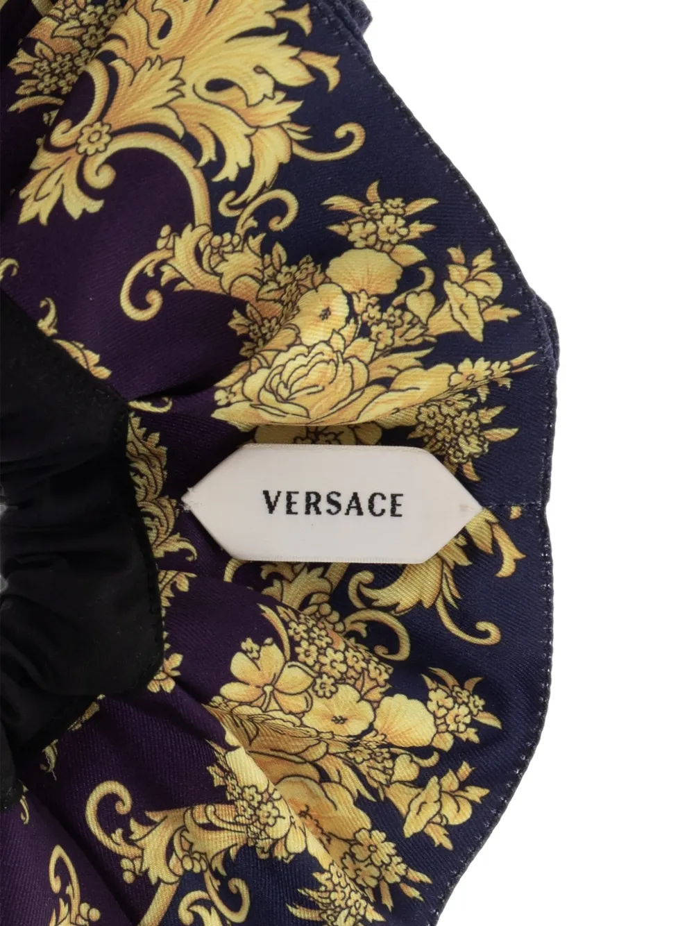 Versace Katoenen popeline scrunchie met print Paars