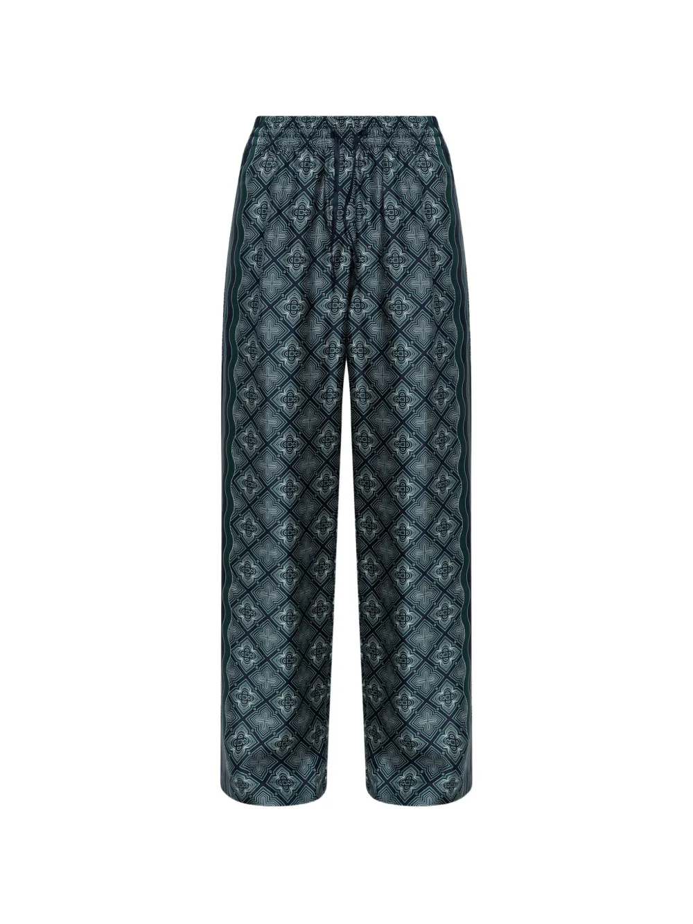 Casablanca monogram-print silk palazzo pants