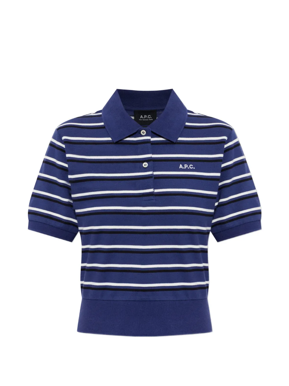 A.P.C. Oceane horizontal-stripe polo top - Blu