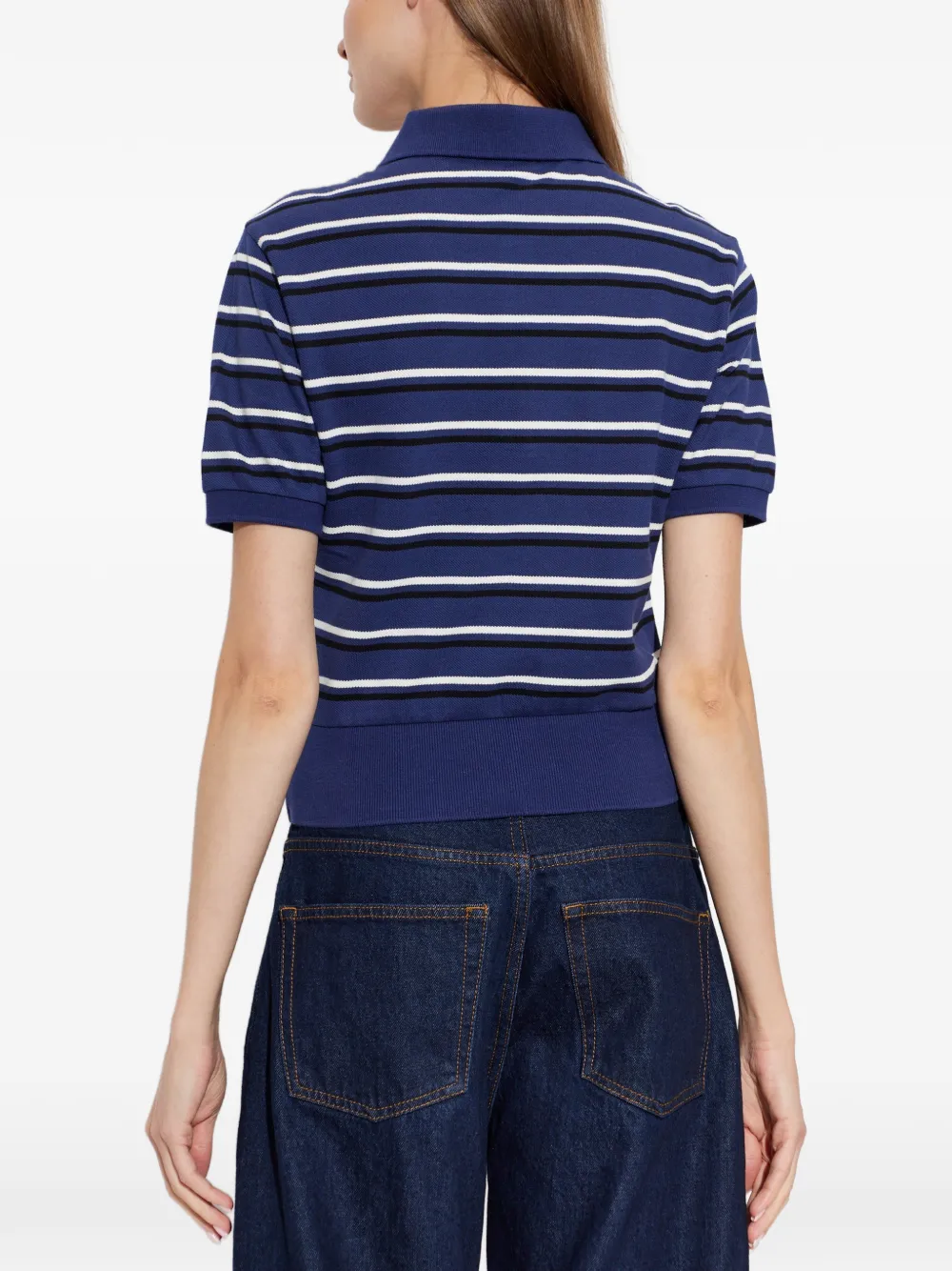 A.P.C. Oceane polotop met horizontale streep Blauw