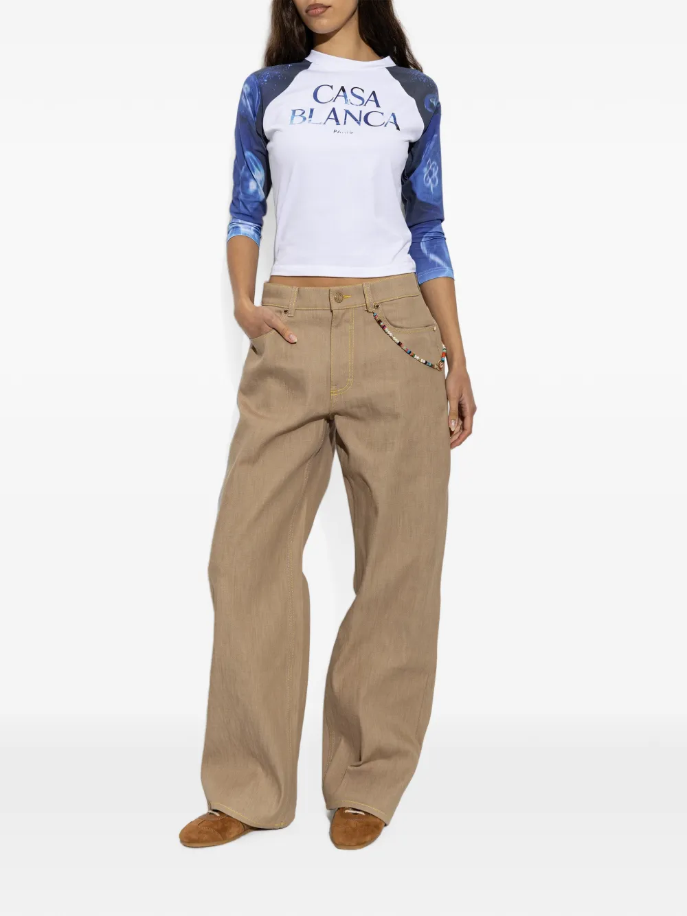 Casablanca T-shirt met logoprint Wit