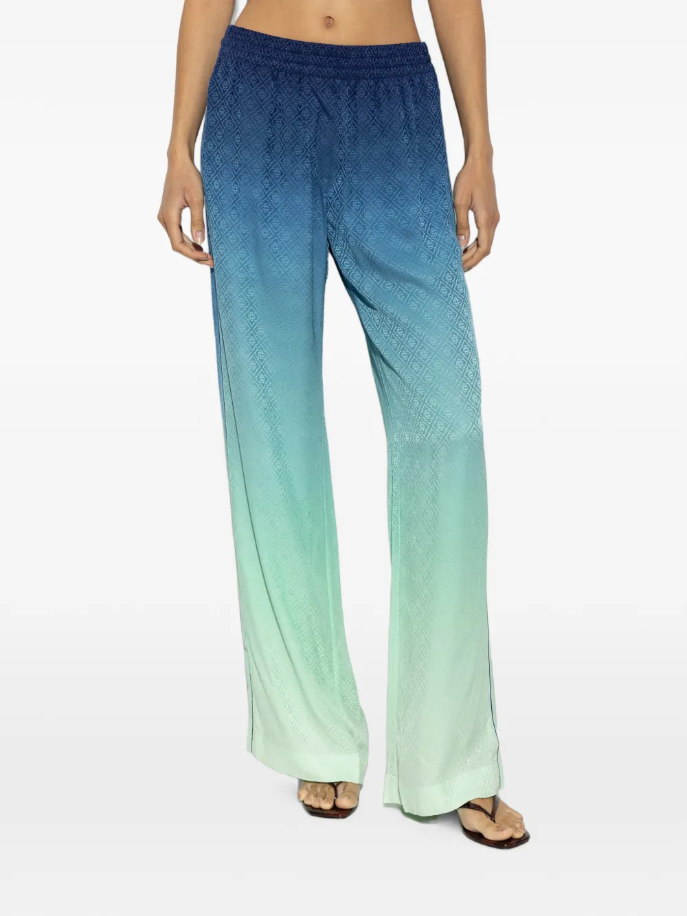 Casablanca Broek met monogram-patroon en kleurverloop Blauw