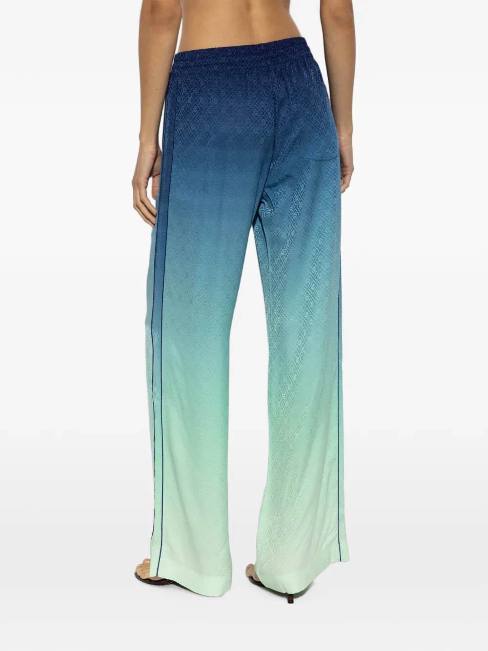 Casablanca Broek met monogram-patroon en kleurverloop Blauw