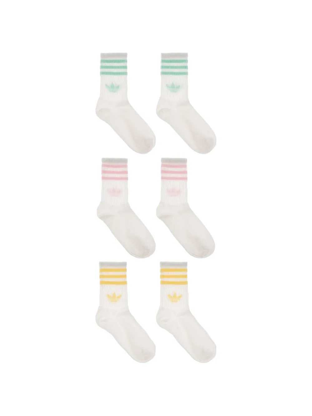 adidas Calzini a righe con logo (3 pezzi) - Bianco