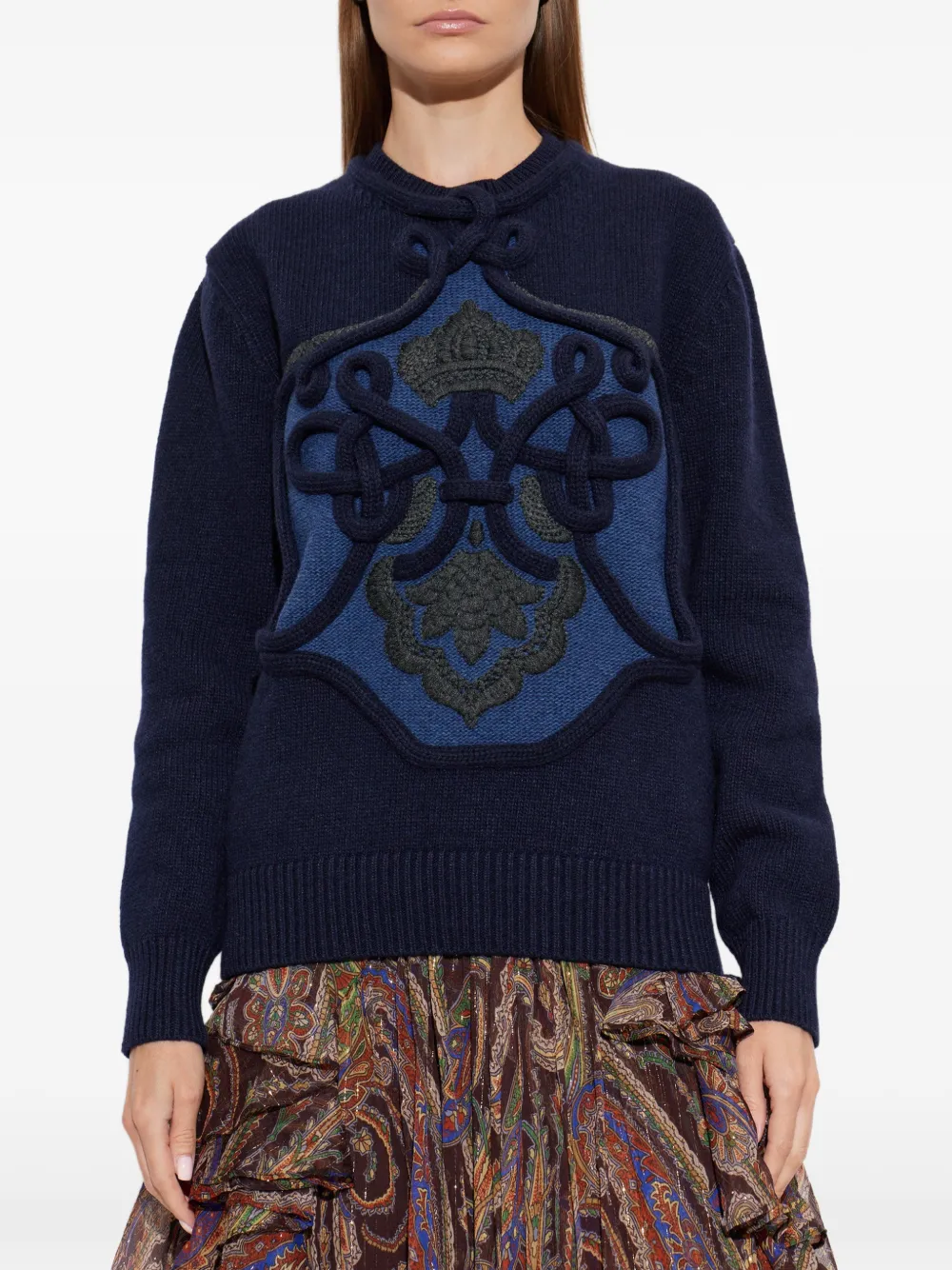 ETRO Trui met geborduurd vlak Blauw