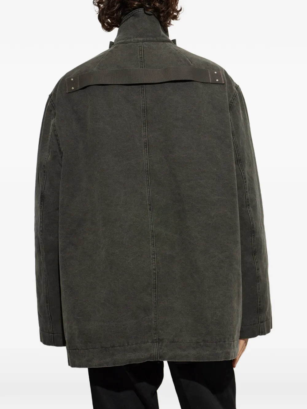 Rick Owens Mac denim jack met hoge hals Grijs