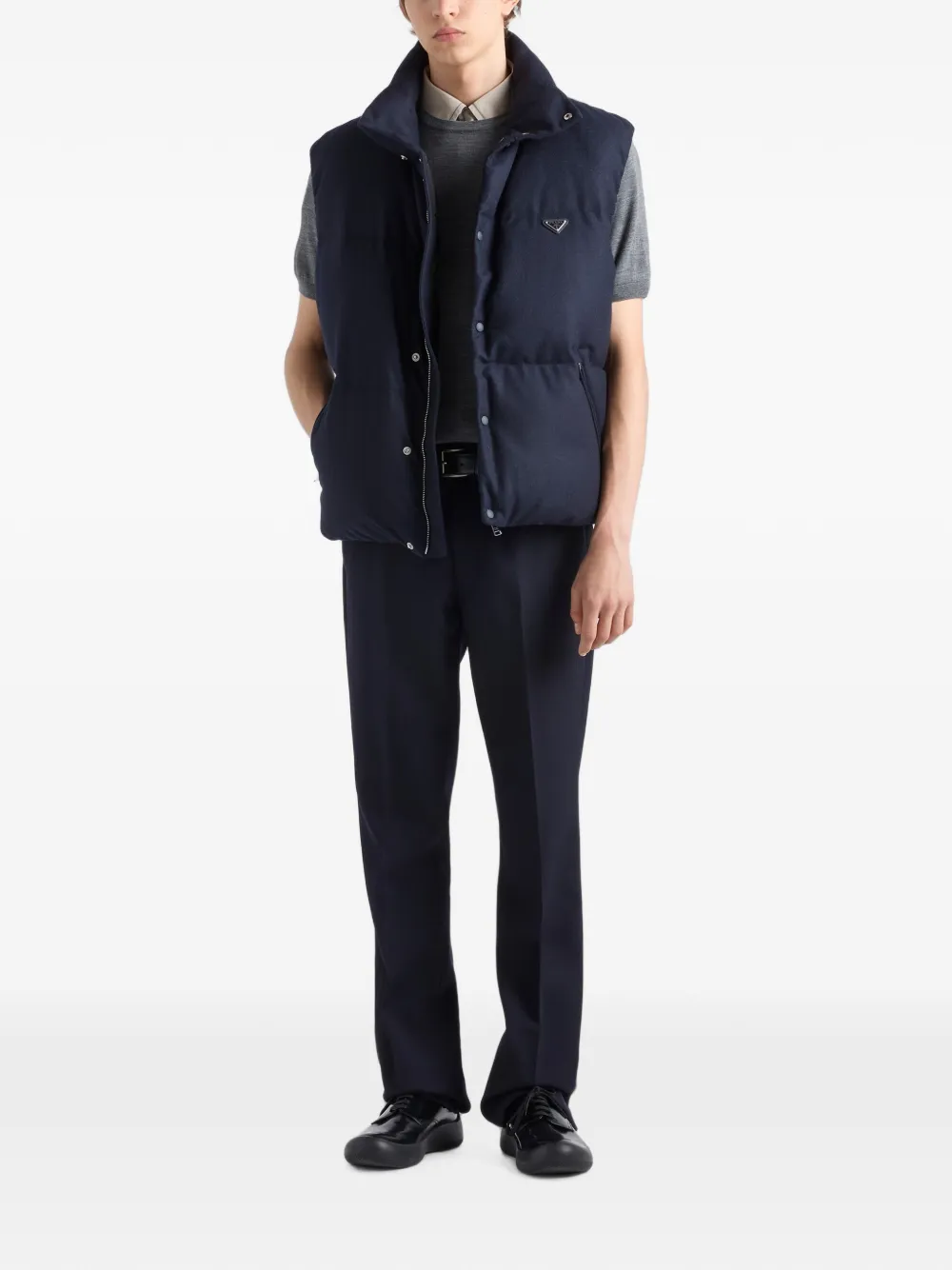 Prada Re-Wool bodywarmer Blauw