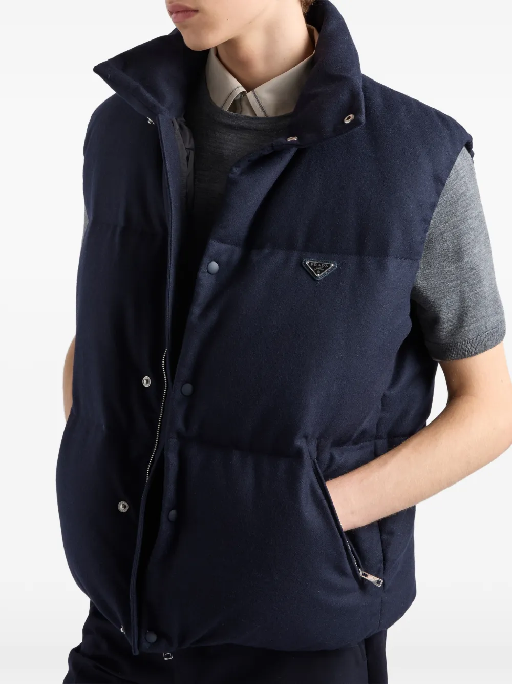 Prada Re-Wool bodywarmer Blauw