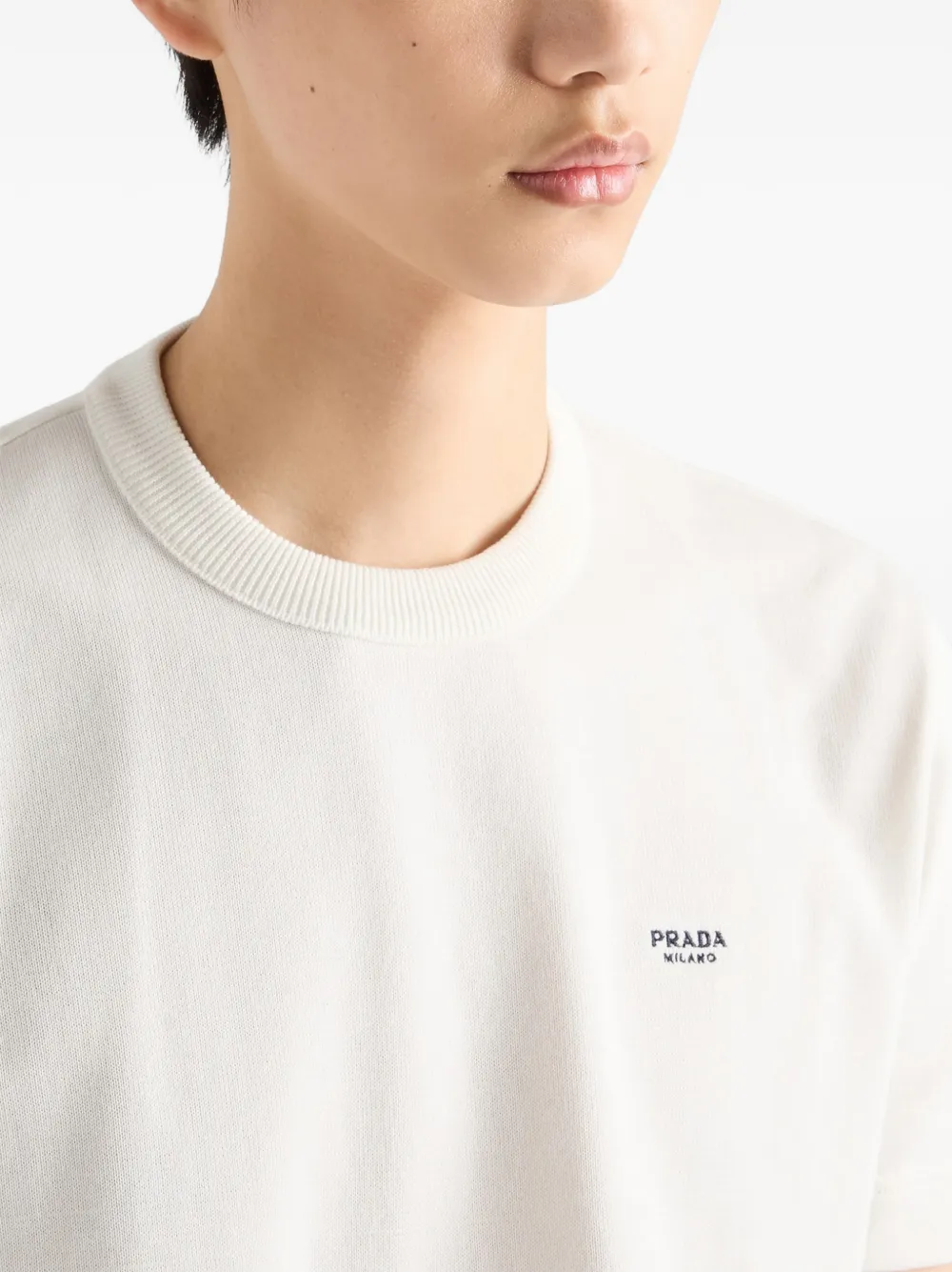 Prada Katoenen trui met ronde hals Wit