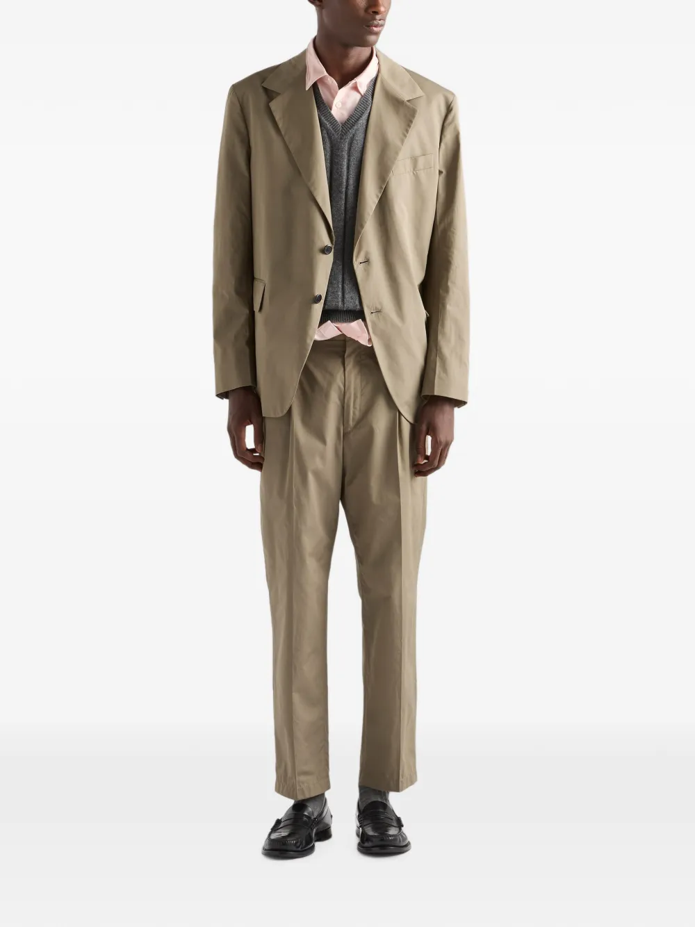 Prada Katoenen broek met sleutelhanger Beige