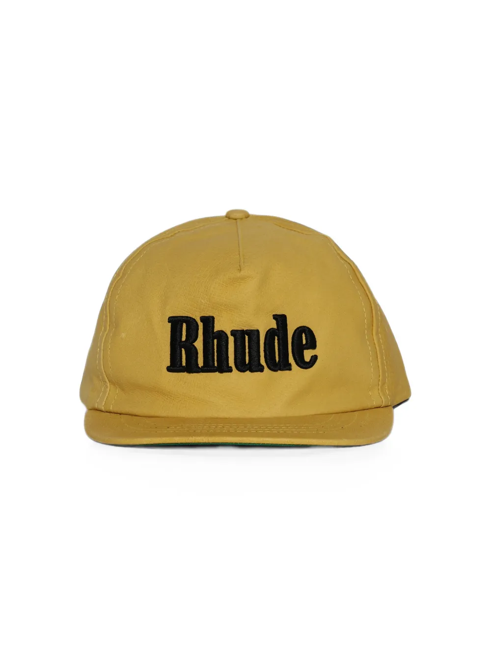RHUDE Leren pet met geborduurd logo Geel