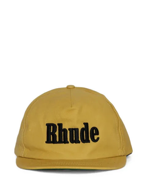 RHUDE logo-embroidered leather cap