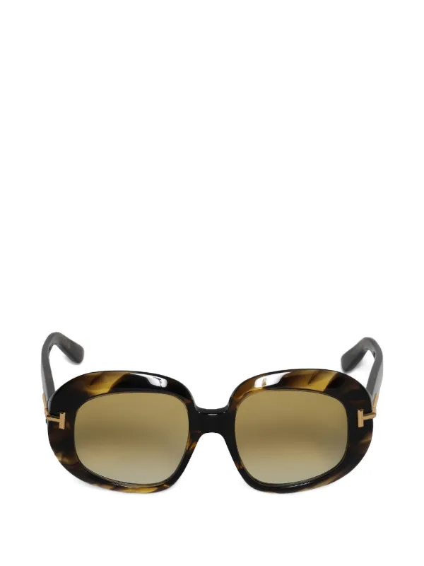 Tom Ford Icon Tortoiseshell-effect Round-frame Sunglasses in Brown