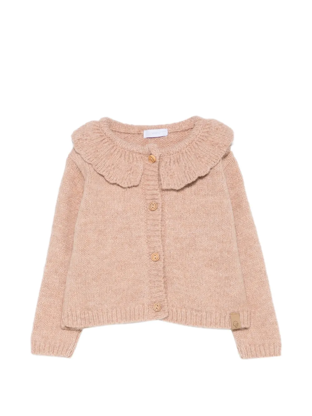 LARANJINHA Cardigan mit Rüschenkragen - Nude