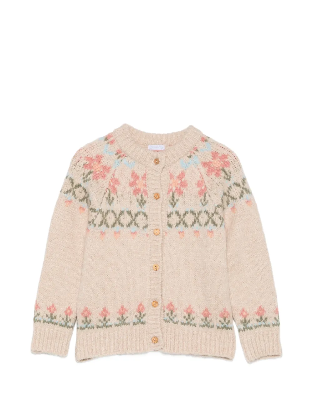 LARANJINHA Cardigan a fiori - Toni neutri
