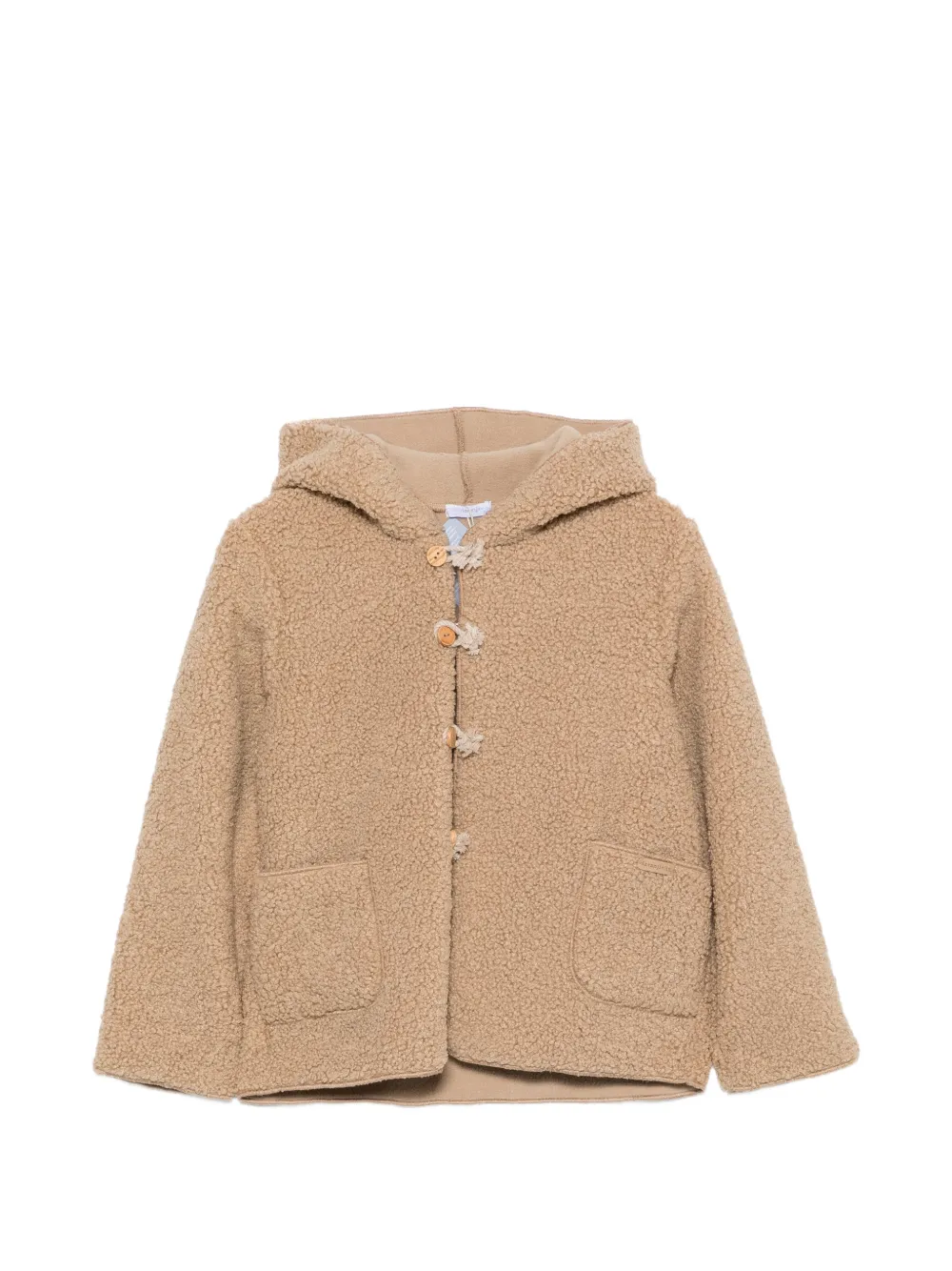 LARANJINHA Cappotto in pile sherpa con cappuccio - Toni neutri