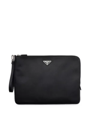 Prada サフィアーノレザー クラッチバッグ | ブラック | FARFETCH JP