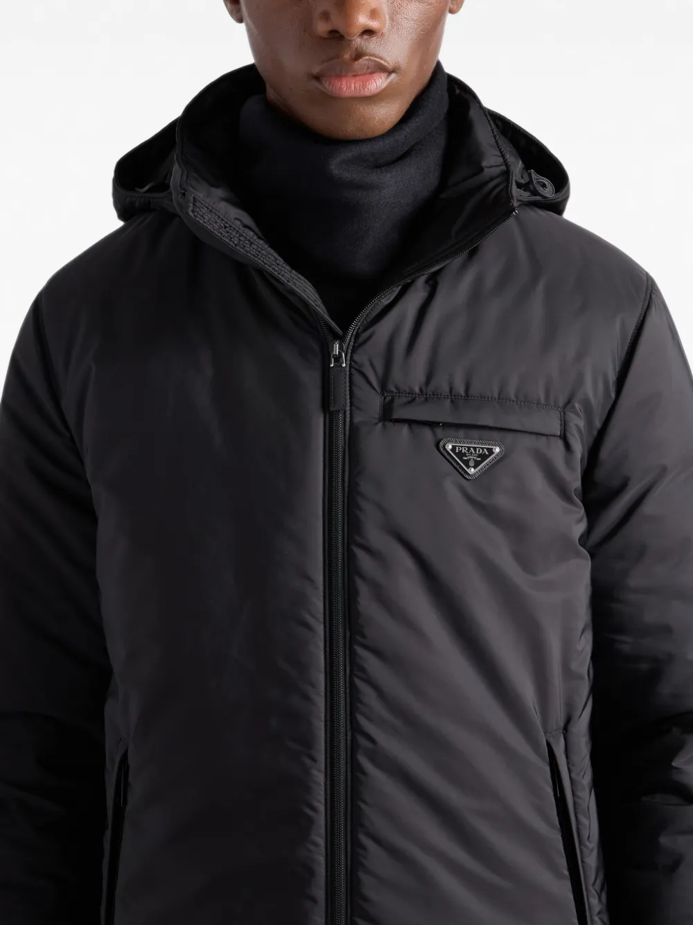 Prada Re-Nylon donsjack Zwart