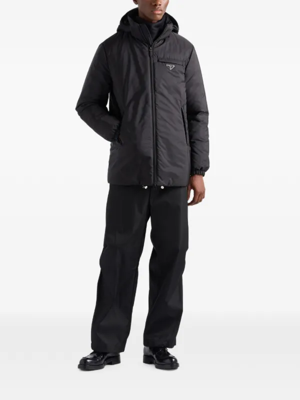Prada medium-weight Re-Nylon Down Jacket | Black | FARFETCH