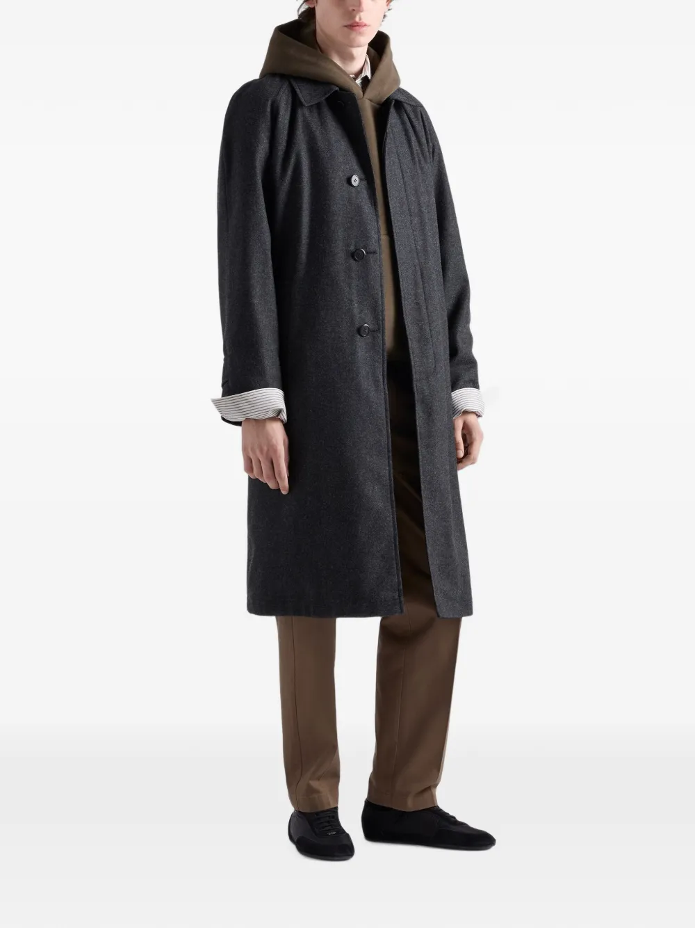 Prada Re-Wool jas Grijs