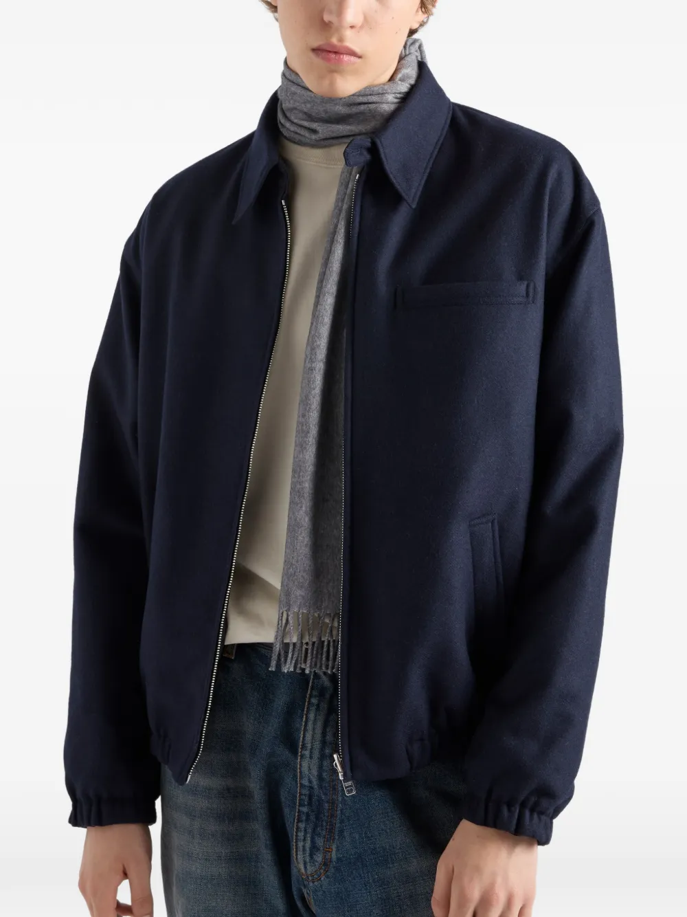 Prada Re-Wool jack Blauw