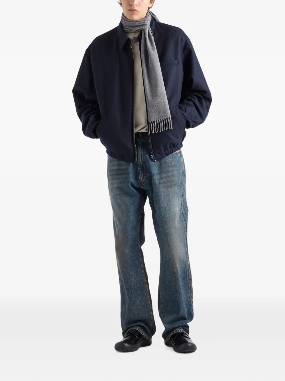 Prada Re-Wool jack Blauw