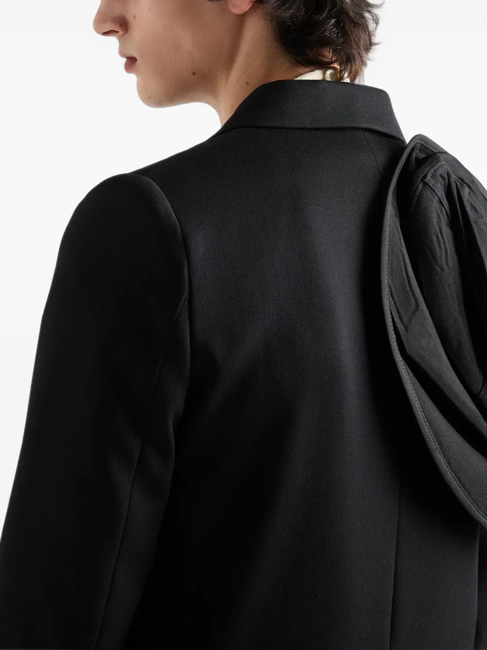 Prada Wollen jas met dubbele rij knopen Zwart