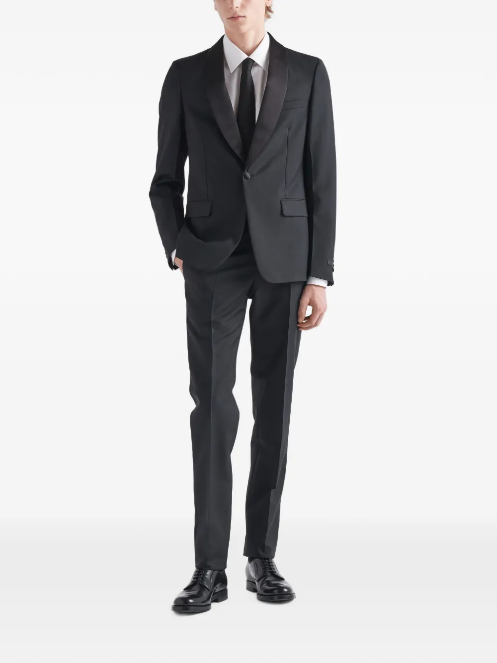 Prada single-breasted wool and mohair tuxedo Zwart