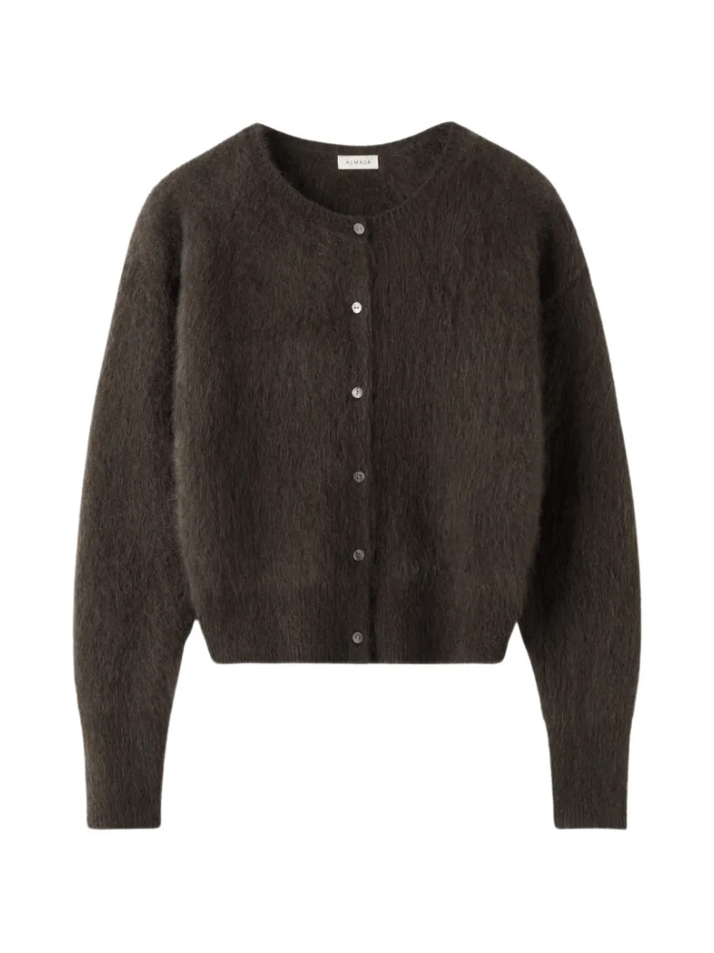 Almada Label brushed-effect cardigan - Grey