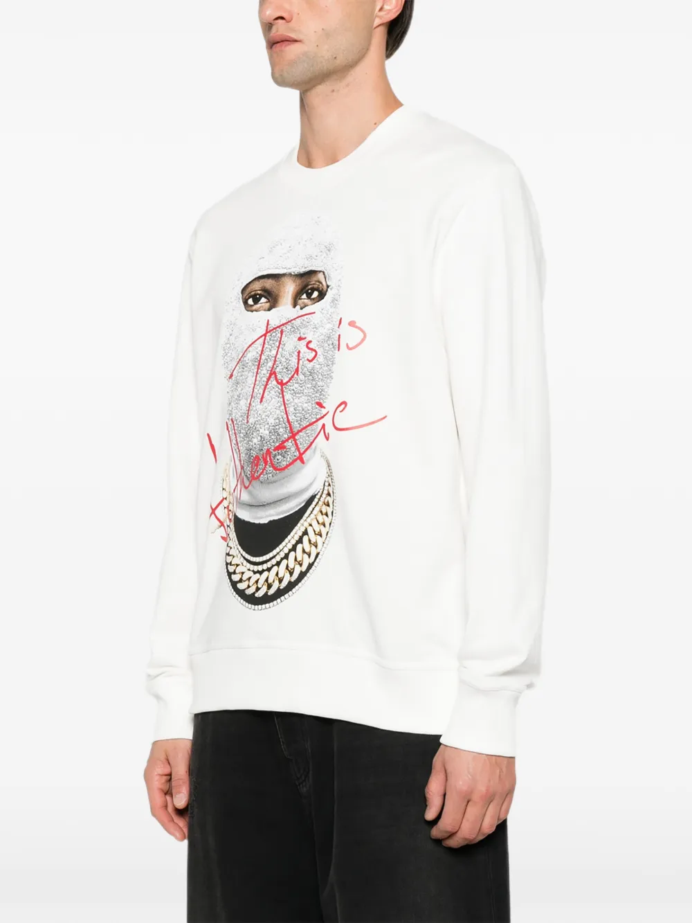 Ih Nom Uh Nit Trui met grafische print en logo-print Wit