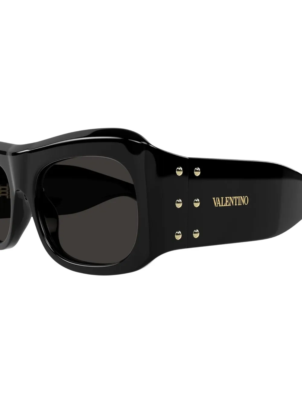 VALENTINO GARAVANI EYEWEAR Zonnebril met rechthoekig montuur en studs Zwart