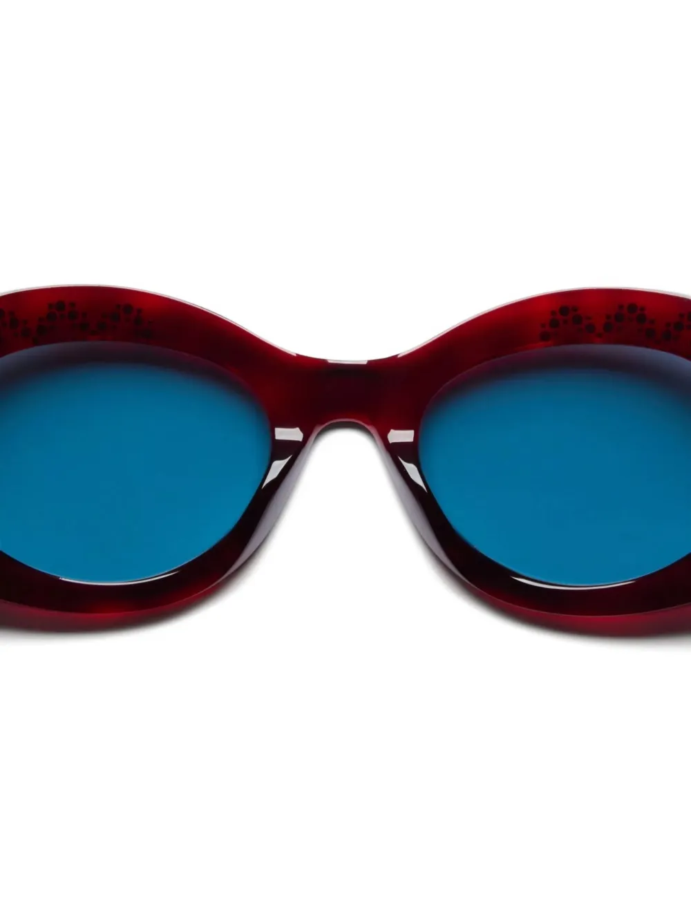 VALENTINO GARAVANI EYEWEAR crystal-embellished oval-frame sunglasses Rood