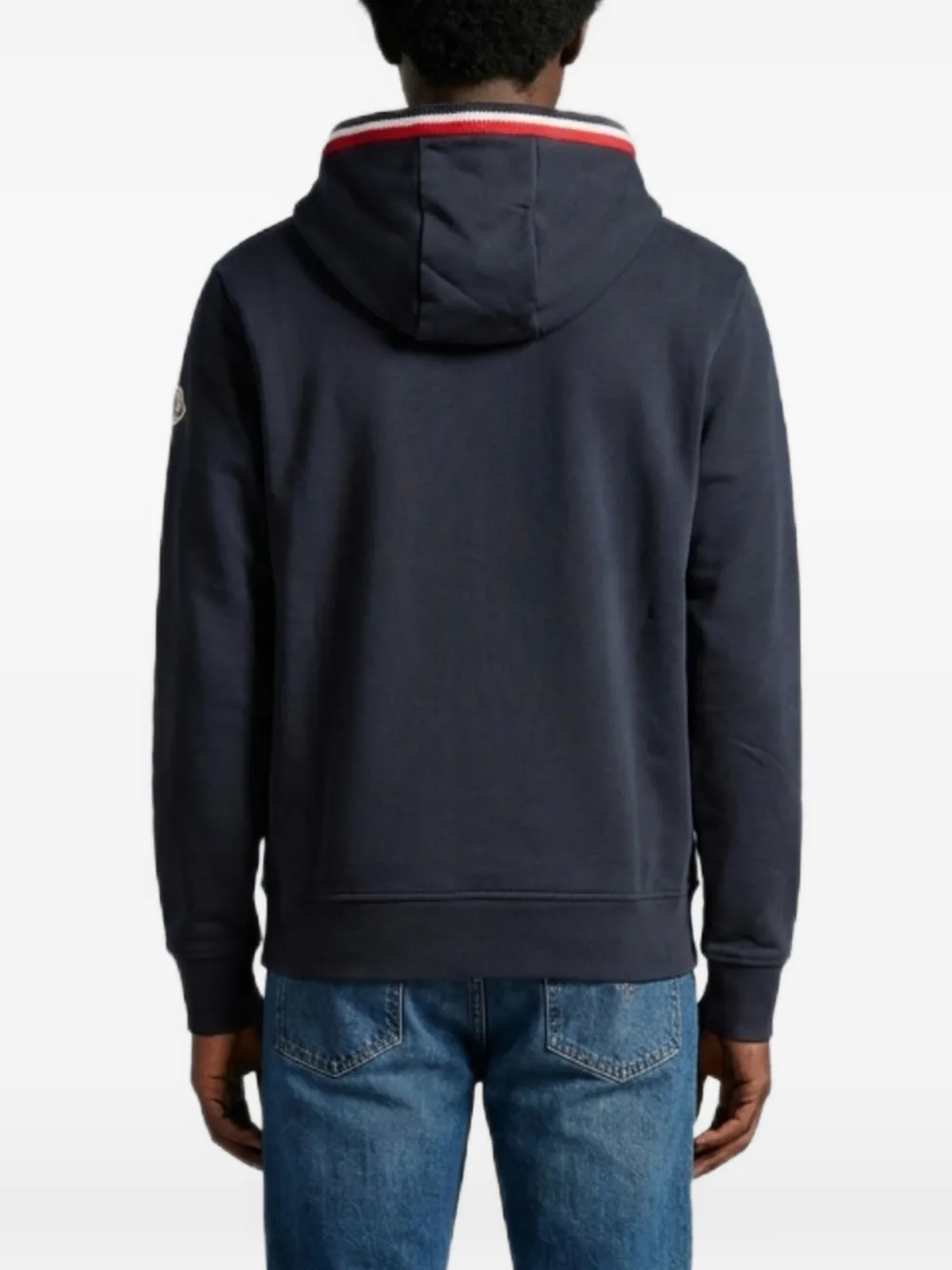 Moncler Hoodie met driekleurige details Blauw