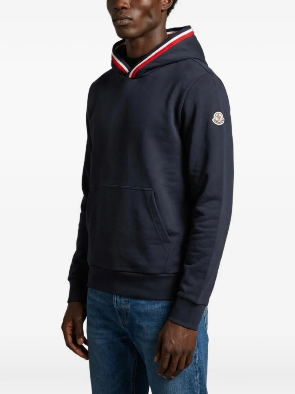 Moncler Hoodie met driekleurige details Blauw