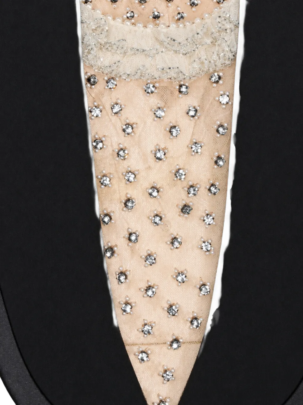 Elisabetta Franchi Red Carpet dress in lightweight crêpe fabric with embroideries Zwart