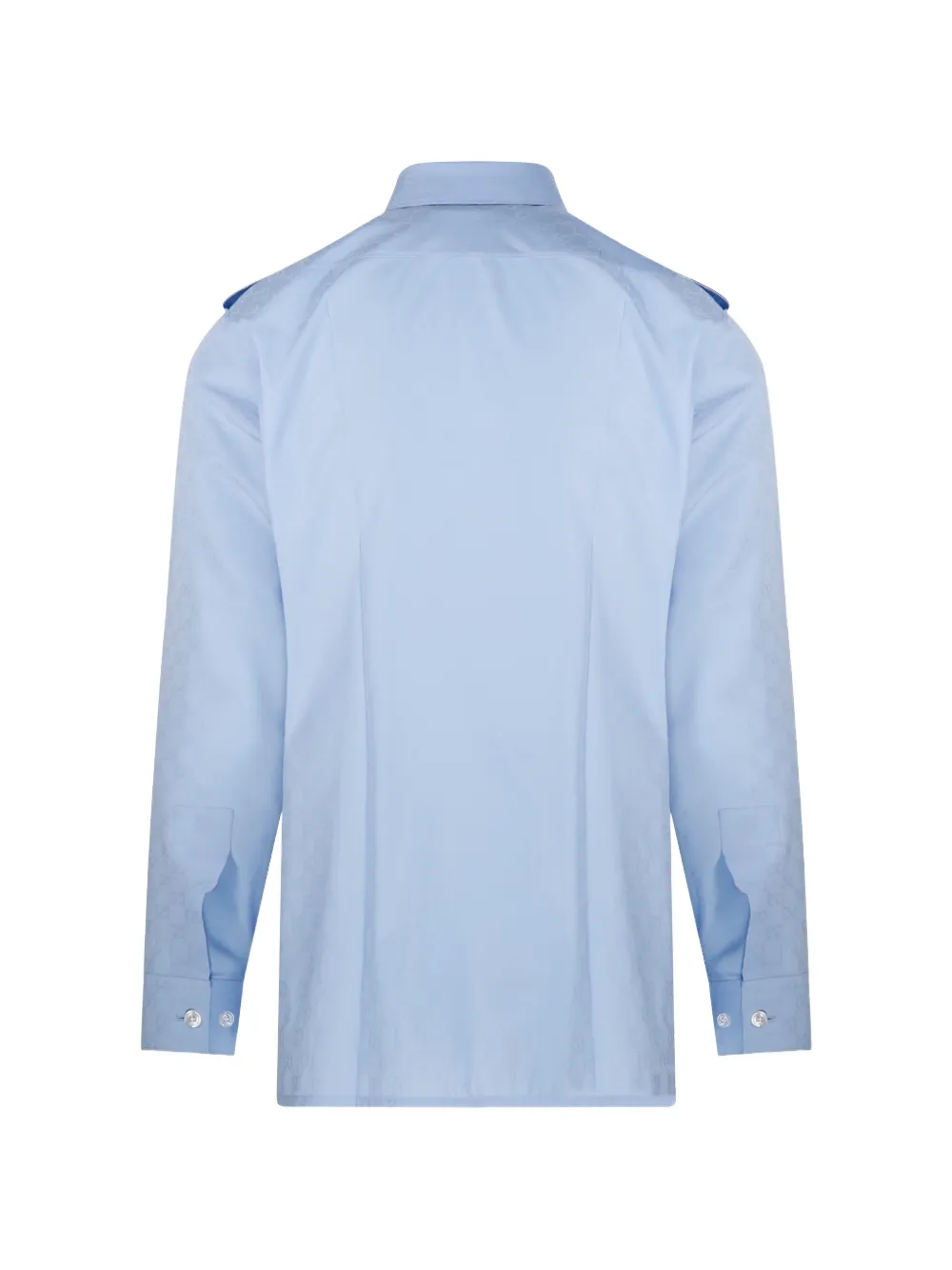 Gucci Overhemd met GG-jacquard en epauletten Blauw