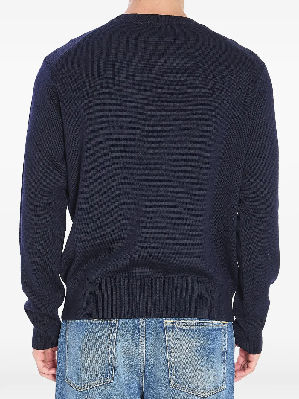 AMI Paris Wollen trui met ronde hals en Ami de Coeur Blauw